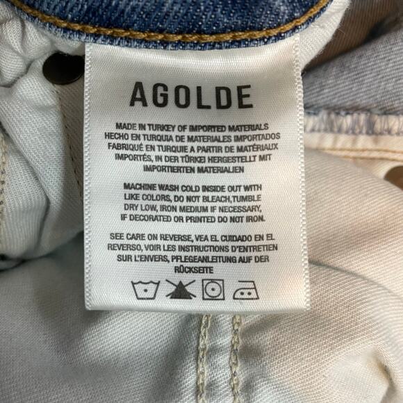 Agolde Nico Slim High Rise Ankle Distressed Stretch Jeans Womens 28 - Picture 13 of 16
